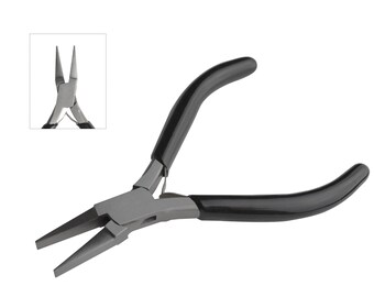 Black Slim 4-1/2" Flat Nose Pliers Jewelry Making Wire Pliers - PLR-0097