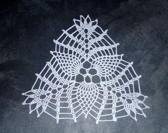 New Handmade Crocheted "MC-6" Doily in Bridal Blue - 7"