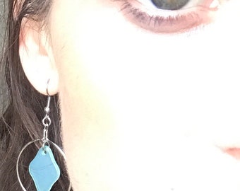 Hoop Faux Sea Glass earrings