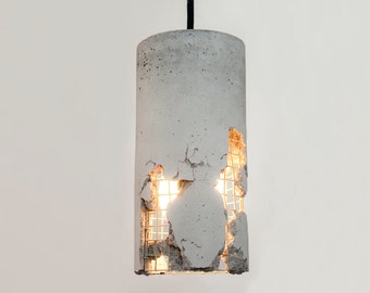 LJ LAMPS delta – Hängeleuchte aus Beton mit Textilkabel