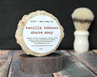 Vanilla Tobacco Shave Soap, Vegan Shaving Soap