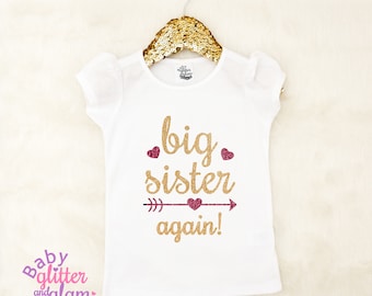 Big Sister Again Shirt, Pregnancy Announcement Shirt, Promoted to Big Sister, Big Sister to Be, Siblings Shirt, I'm Going to Be a Big Sister