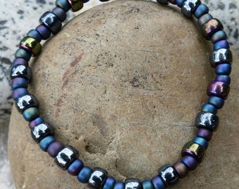 Rainbow Shimmer Black Bracelet