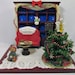 Reduced! Miniature Living Room Christmas Scene with Little Bear