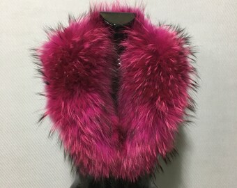 Natural Strong Pink-Ash Fox Fur Collar