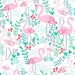 Dear Stella Fabric Life's a Beach, Let's Flamingle in color White, Choose your cut