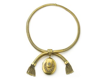 Victorian Gaspipe Necklace With Locket
