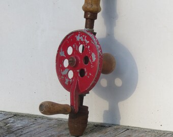 Sweet Barn Treasures Vintage Hand Powered Drill Old Tools
