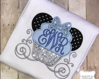 Embroidered Monogrammed Minnie Mouse Carriage Bodysuit/ Shirt