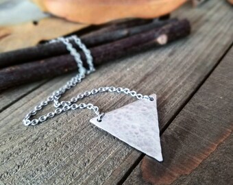 Triangle choker - triangle necklace - geometric necklace - triangle jewelry - silver triangle necklace - silver triangle choker - triangle