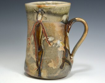 Ceramic mug Handmade mug by Elena Madureri. 14 oz. Pottery Mug . Stoneware Mug / Coffee Cup - Ceramic Coffee Mug, Pottery Handmade.