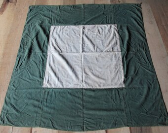 Vintage Japanese sashiko stitched green furoshiki