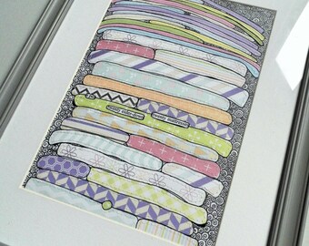 Princess and the Pea illustration print - Nursery decor