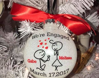 Engagement Glitter ornament