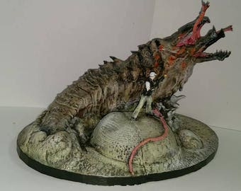 Tremors Burt vs African Graboid painted diorama limited