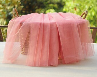 Fine Soft Tulle in a Beautiful Carmine Pink Color. Imported