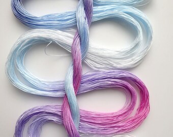 Size 80 "Snowflake" hand dyed tatting thread 6 cord cordonnet crochet cotton