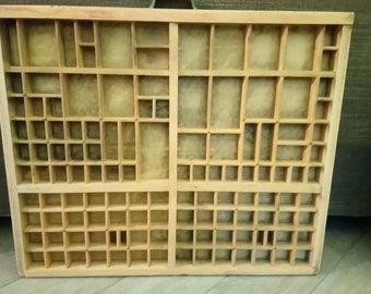 Old wood printer's drawer printer tray case Display letterpress drawer Rustic industrial Antique Printer Tray