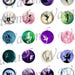 Planche numérique de 20 images digitales de 20mm pour cabochons thème "Silhouette fée"
