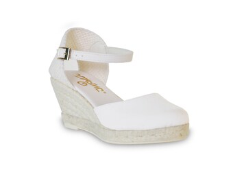 wedge sandals - white - wedges, espadrilles, wedge espadrilles, ankle strap sandal, wedge espadrilles, ankle strap wedge espadrilles
