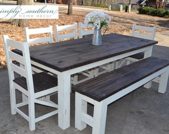 Farmhouse Table w/ Square 4 x 4 Legs (Custom Built)