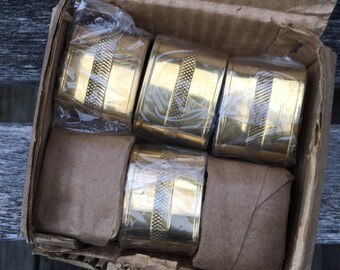 Set of Six Brass Napkin Rings