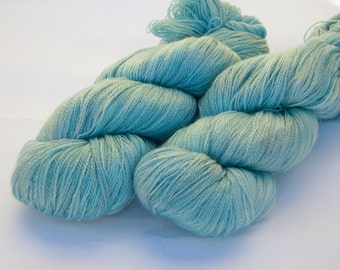 Hand dyed yarn lace weight Superwash Merino with Tencel - Beach glass