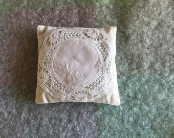 Moth repellent sachet with vintage doily