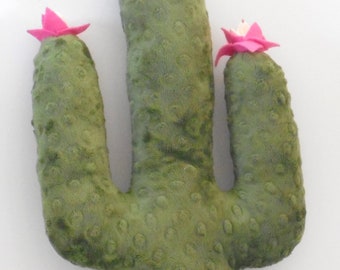Cactus pillow, minky dot cactus pillow, throw cushion, southwest decor, lime green cactus, stuffed cactus, plush cactus
