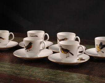 Schumann Arzberg Birds Demitasse Set, Germany