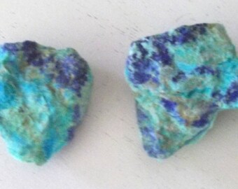 Chrysocolla and Azurite - Rough