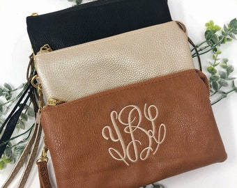 Monogrammed Crossbody/wristlet Clutch/Pouch