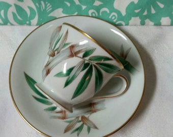Noritake 5565 Bamboo Footed Demitasse Cup and Saucer