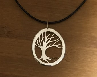 Blowin In the Wind Sterling Silver Tree of Life Necklace