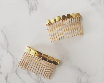Geometric Modern Silver or Gold Hair Comb | Art Deco Bridal Accessories | Handmade Geometric Headpiece | Minimalist and Contemporary Style