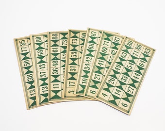 SALE 7 Vintage Lotto Cards 25% OFF