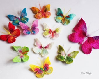 Schmetterlinge, 10 Stück, klein und bunt zum basteln für die Schultüte