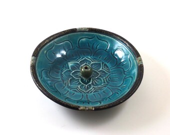 Incense Burner Lotus Handmade Ceramic Pottery