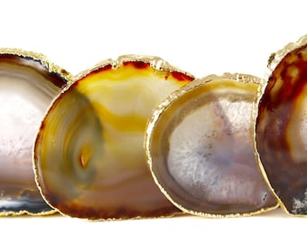 Neutral Agate Slice Coasters--Natural Agate Coasters