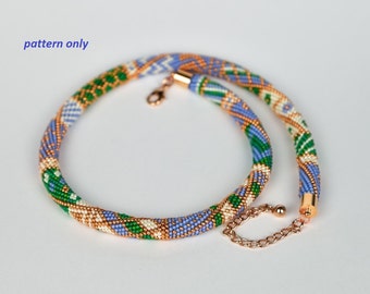 Bead Crochet Rope Pattern - green meets blue - tutorial