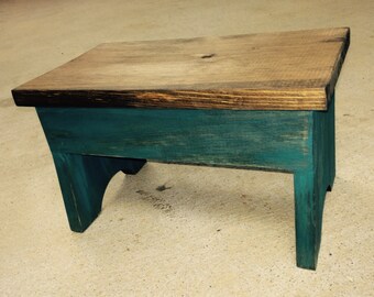 Rustic Step Stool, Foot Stool, Farm Stool, Country Vintage Milking Stool, Weathered Shabby Stool
