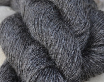 Homegrown Mill Spun Wensleydale Farm Wool 3 Ply Aran Weight Natural Grey Silver Black