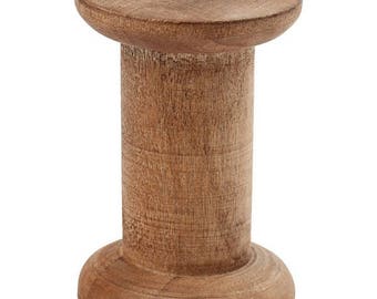 Yarn Coil, Wood, H. 70 mm, Ø 48 mm, Antique look