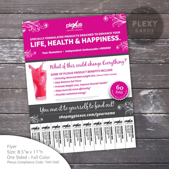 plexus flyer with tear off tabs pink design digital file how to make flyers with tear off tabs