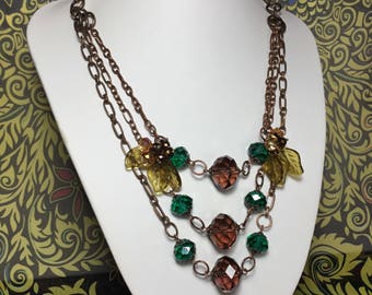 Crystal and Copper Necklace.