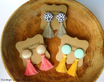 Tassel Earrings,Tassel Dangle Earrings,Tassel Earrings,Boho Tassel earrings,Bohemian Tassel earrings,Tassel Statement earrings, tassels