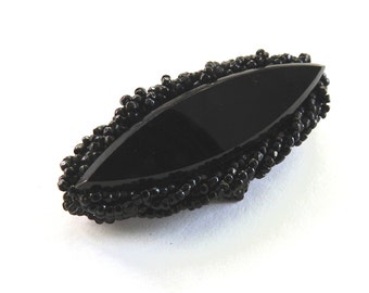 Black Glass Mourning Brooch