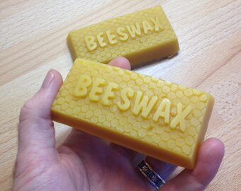 Natural Beeswax bars - 50g - single beeswax block ingot, pure beeswax for stitching wax, thread wax, candles, soaps, creams and lip balms