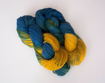 Hand Dyed Yarn Sale! Sock Yarn 11.29oz (320g) 2 Ply 100% Wool Worsted Weight Knitting Yarn 2 Skeins 550m (600 yd), Gradient Yarn
