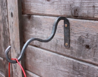 Hand Forged Rustic Lantern Hanger Plant Hanger Wind Chime Mild Steel Williams Cabin Supply Hammer Finish Wall Mount